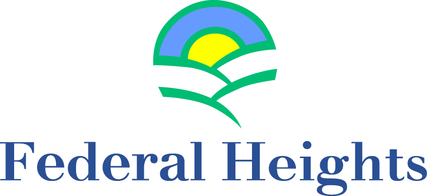 Federal Heights logo with sunrise over hills graphic.