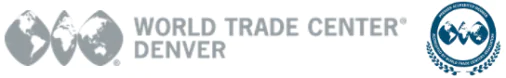 World Trade Center Denver logo with globe design on the left and certification emblem on the right