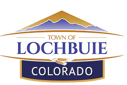 Town of Lochbuie Colorado logo with mountain silhouette.